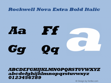 Rockwell Nova Extra Bold Font Rockwell Nova Extra Bold Italic Font