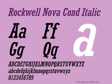 Rockwell Nova Cond Italic Version 1.01图片样张