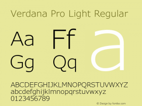 Verdana Pro Light Regular Version 6.11图片样张