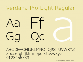 Verdana Pro Light Regular Version 6.11图片样张