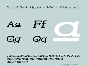 Street Slab Upper - Wide Wide-Italic Version 001.000图片样张