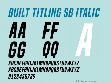Built Titling Sb Italic Version 1.000图片样张