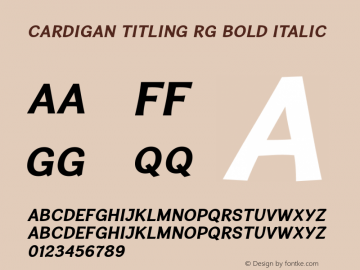 Cardigan Titling Rg Bold Italic Version 1.003图片样张