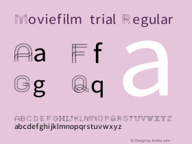 Moviefilm_trial Regular Version 1.000;PS 1;hotconv 1.0.70;makeotf.lib2.5.58329 DEVELOPMENT Font Sample