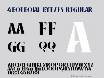 zentenial eYe/FS Regular Version 1.0 Font Sample