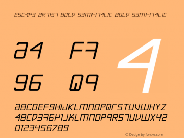 Escape Artist Bold Semi-Italic Bold Semi-Italic Version 3.0; 2015图片样张