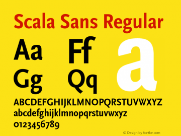 Scala Sans Regular 001.000 Font Sample