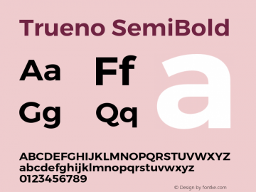 Trueno SemiBold Version 3.001 Font Sample