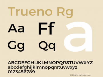 Trueno Rg Version 3.001 Font Sample