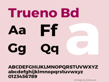Trueno Bd Version 3.001 Font Sample