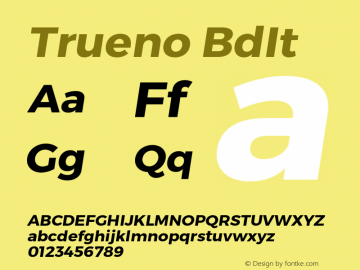 Trueno BdIt Version 3.001 Font Sample