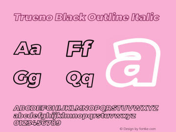 Trueno Black Outline Italic Version 3.001图片样张