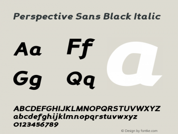 Perspective Sans Black Italic Altsys Fontographer 4.0 18/1/2001图片样张