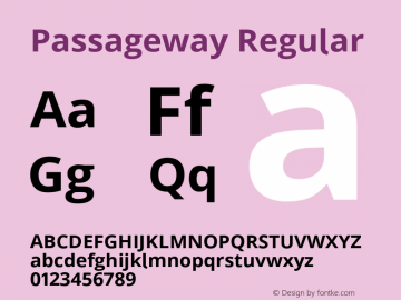 Passageway Regular Version 1.10 Font Sample