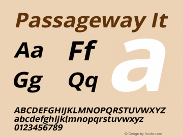 Passageway It Version 1.10 Font Sample