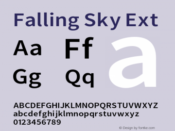 Falling Sky Ext Version 1.000 Font Sample