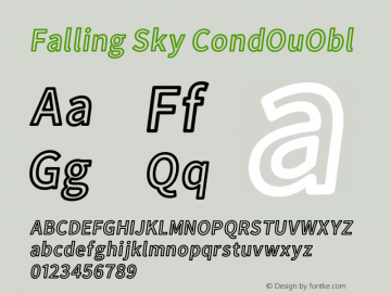 Falling Sky CondOuObl Version 1.000 Font Sample