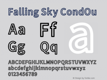 Falling Sky CondOu Version 1.000 Font Sample