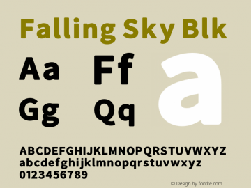 Falling Sky Blk Version 1.000 Font Sample