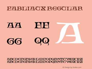 Fabliaux Regular Altsys Fontographer 3.5  10/20/92 Font Sample