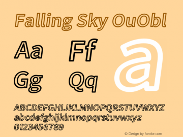 Falling Sky OuObl Version 1.02 Font Sample