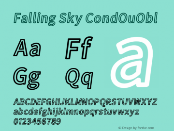 Falling Sky CondOuObl Version 1.02 Font Sample