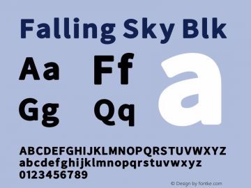 Falling Sky Blk Version 1.02 Font Sample