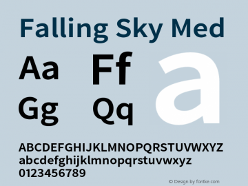 Falling Sky Med Version 1.02 Font Sample