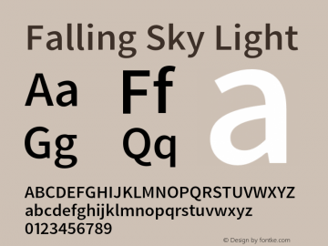 Falling Sky Light Version 1.02 Font Sample