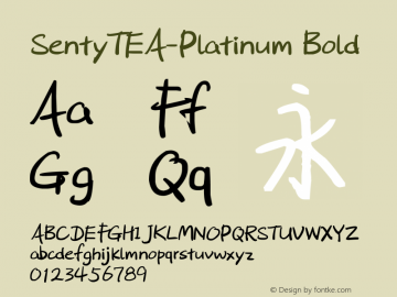 SentyTEA-Platinum Bold Version 1.00 September 4, 2013, initial release Font Sample