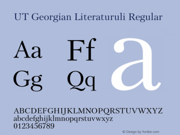 UT Georgian Literaturuli Regular Version 2.00 2015图片样张
