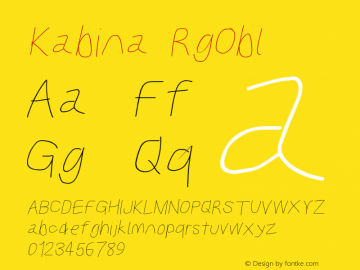 Kabina RgObl Version 1.0 Font Sample