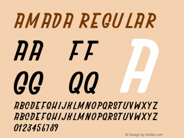 Amada Regular Version 1.000;PS 001.000;hotconv 1.0.70;makeotf.lib2.5.58329 Font Sample