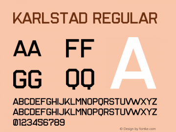 Karlstad Regular Version 1.0 Font Sample