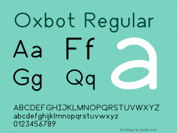 Oxbot Regular Version 1.2 Font Sample