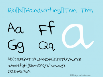 Rei_s_Handwriting_Thin Thin Version 001.000图片样张