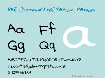 Rei_s_Handwriting_Medium Medium Version 001.000 Font Sample