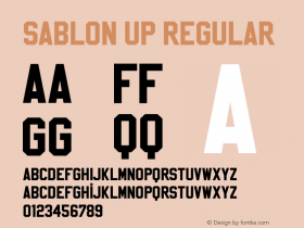 Sablon Up Regular 001.000 Font Sample