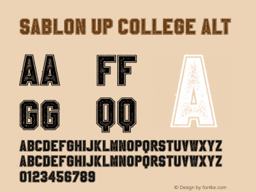Sablon Up College Alt 001.000 Font Sample