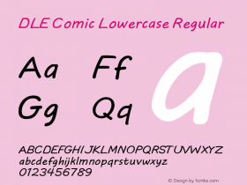 DLE Comic Lowercase Regular Version 1.00 July 9, 2015, initial release图片样张