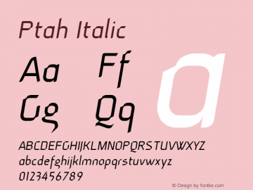 Ptah Italic Version 1.0图片样张