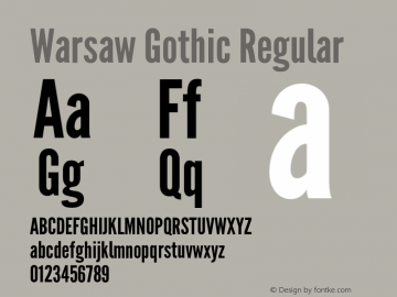 Warsaw Gothic Regular Version 1.56 Font Sample