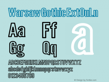 Warsaw Gothic ExtOuLn Version 1.56 Font Sample