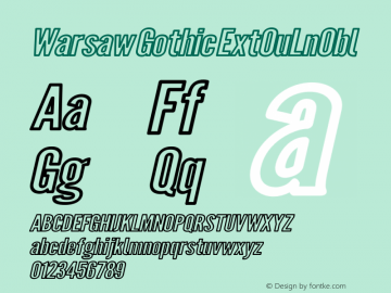 Warsaw Gothic ExtOuLnObl Version 1.56图片样张