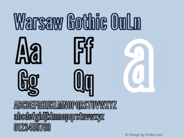 Warsaw Gothic OuLn Version 1.56 Font Sample
