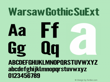 Warsaw Gothic SuExt Version 1.56 Font Sample