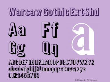 Warsaw Gothic ExtShd Version 1.56 Font Sample