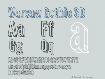 Warsaw Gothic 3D Version 1.56 Font Sample