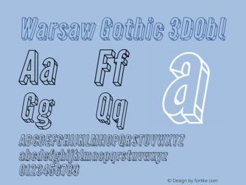 Warsaw Gothic 3DObl Version 1.56 Font Sample