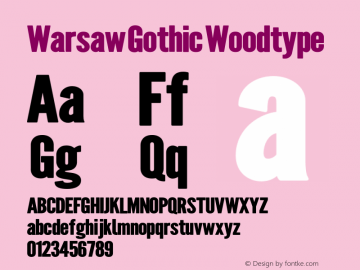 Warsaw Gothic Woodtype Version 1.56 Font Sample
